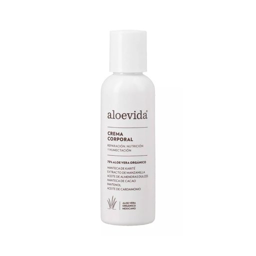 Crema corporal con 75% de aloe vera orgánico 121ml ALOE VIDA