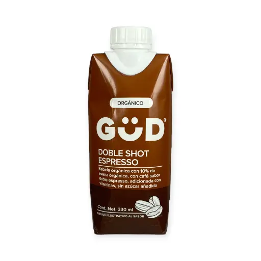 Bebida con avena y café sabor doble shot espresso sin azúcar 330ml GUD