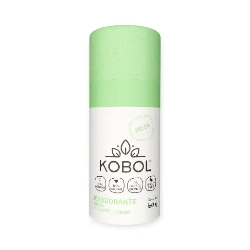 Desodorante de eucalipto y limón natural vegano push up 60gr KOBOL