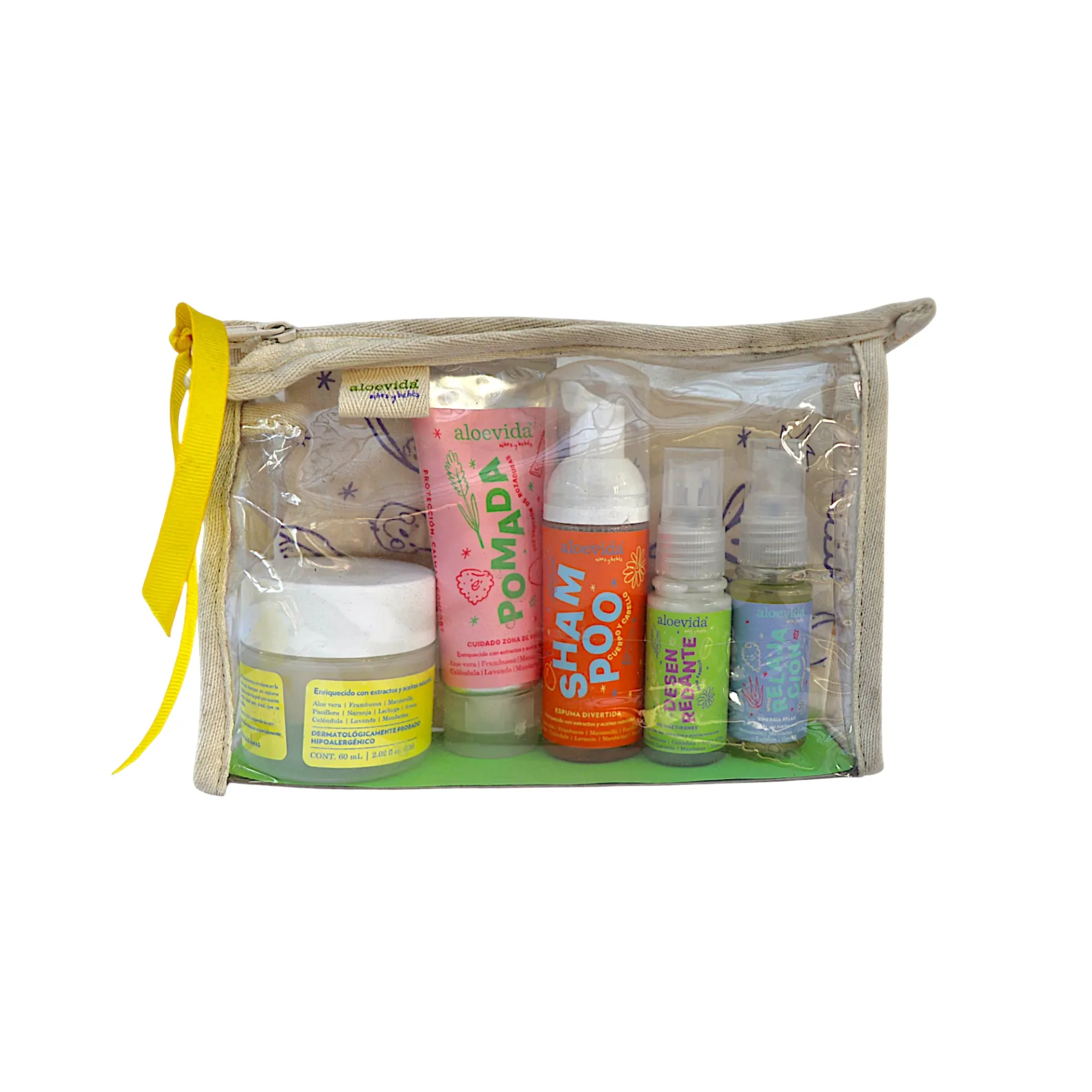 Kit de viaje bebés (7 piezas) ALOE VIDA