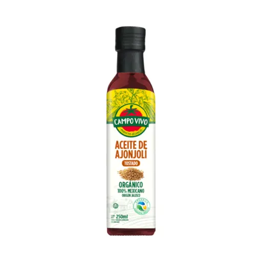 Aceite de ajonjolí tostado orgánico 250ml CAMPO VIVO