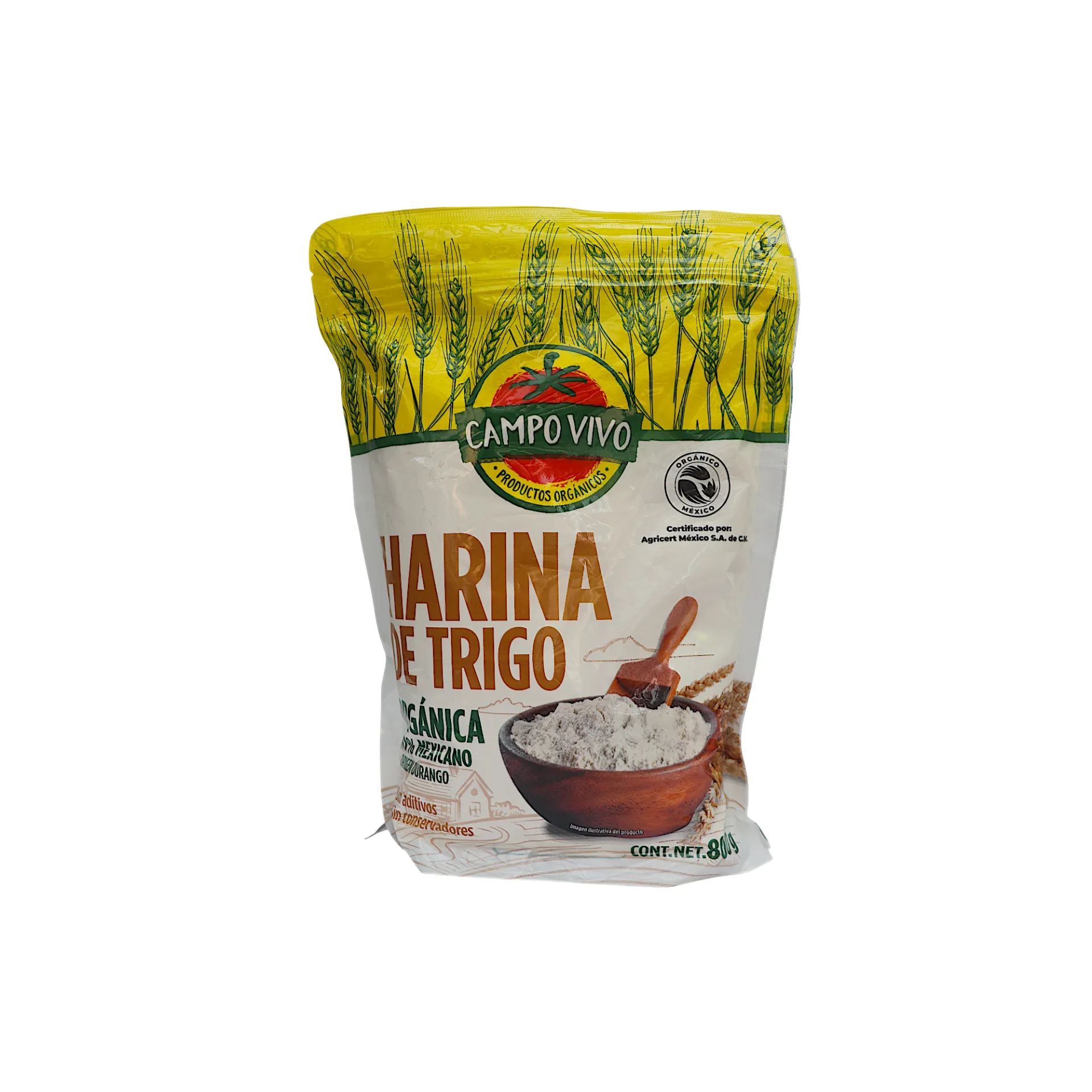 Harina de trigo 800gr CAMPO VIVO