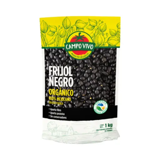 Frijol negro orgánico 1kg CAMPO VIVO