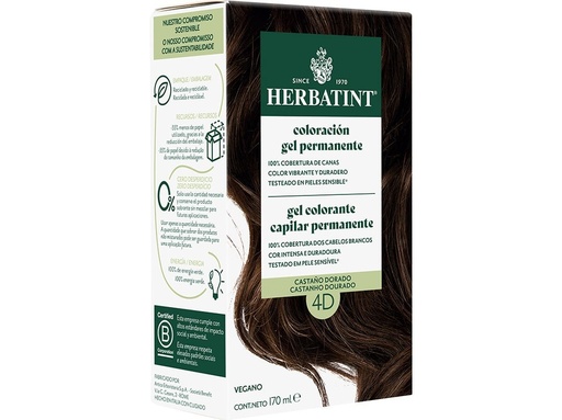 Tinte castaño dorado HD4 170ml HERBATINT