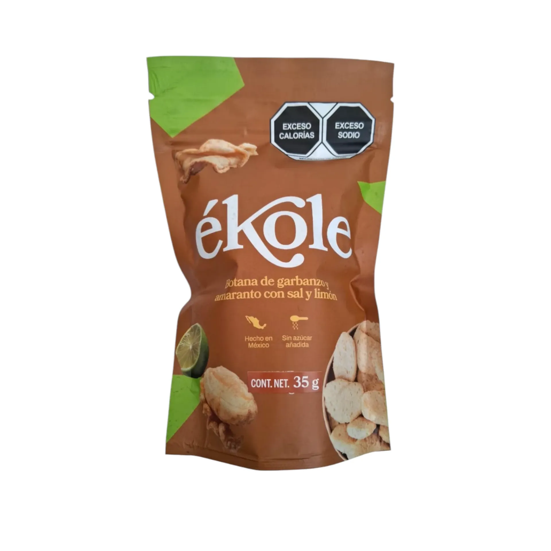 Botana de garbanzo y amaranto con sal y limón 35gr ÉKOLE