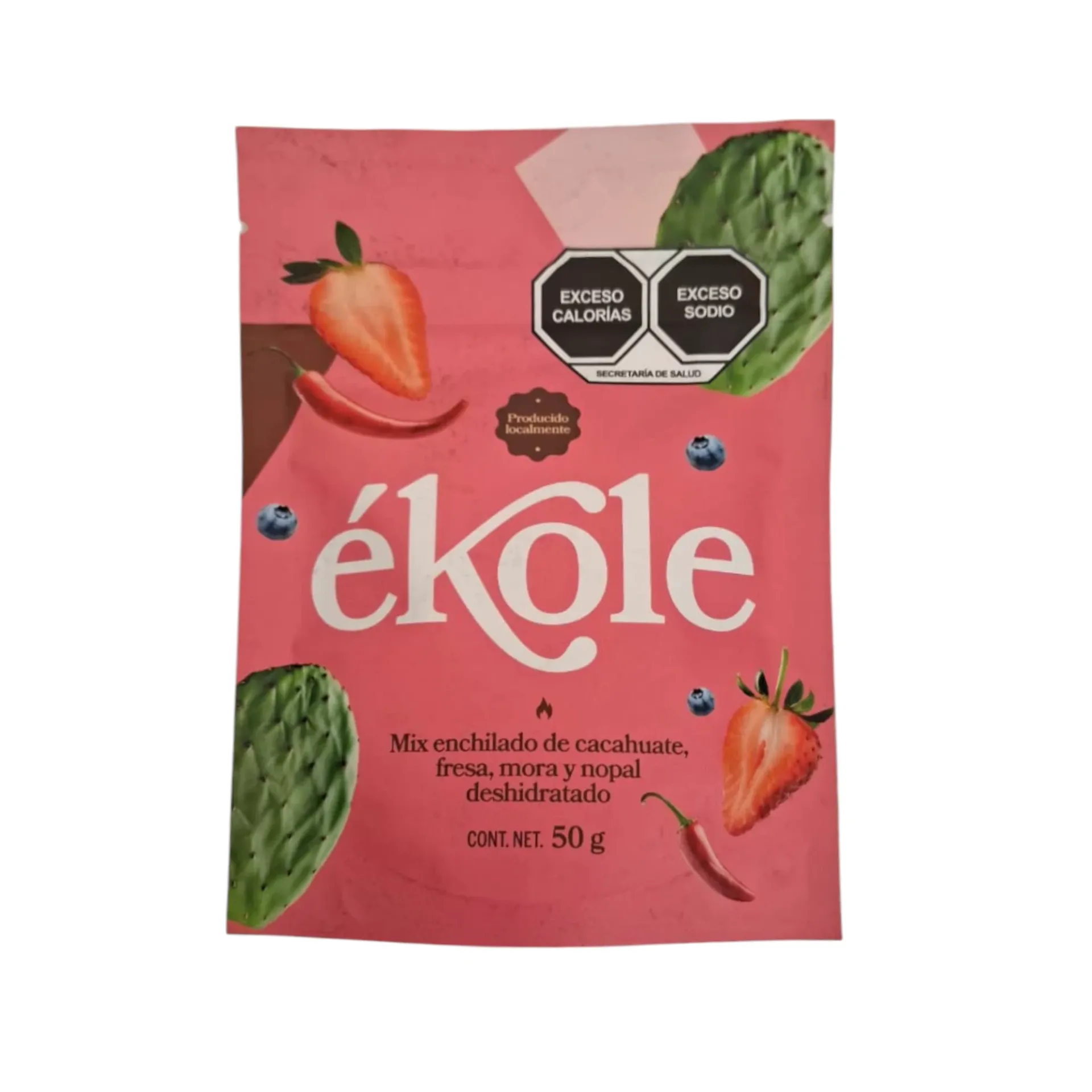 Mix enchilado de cacahuate, fresa, mora y nopal deshidratado 50gr ÉKOLE