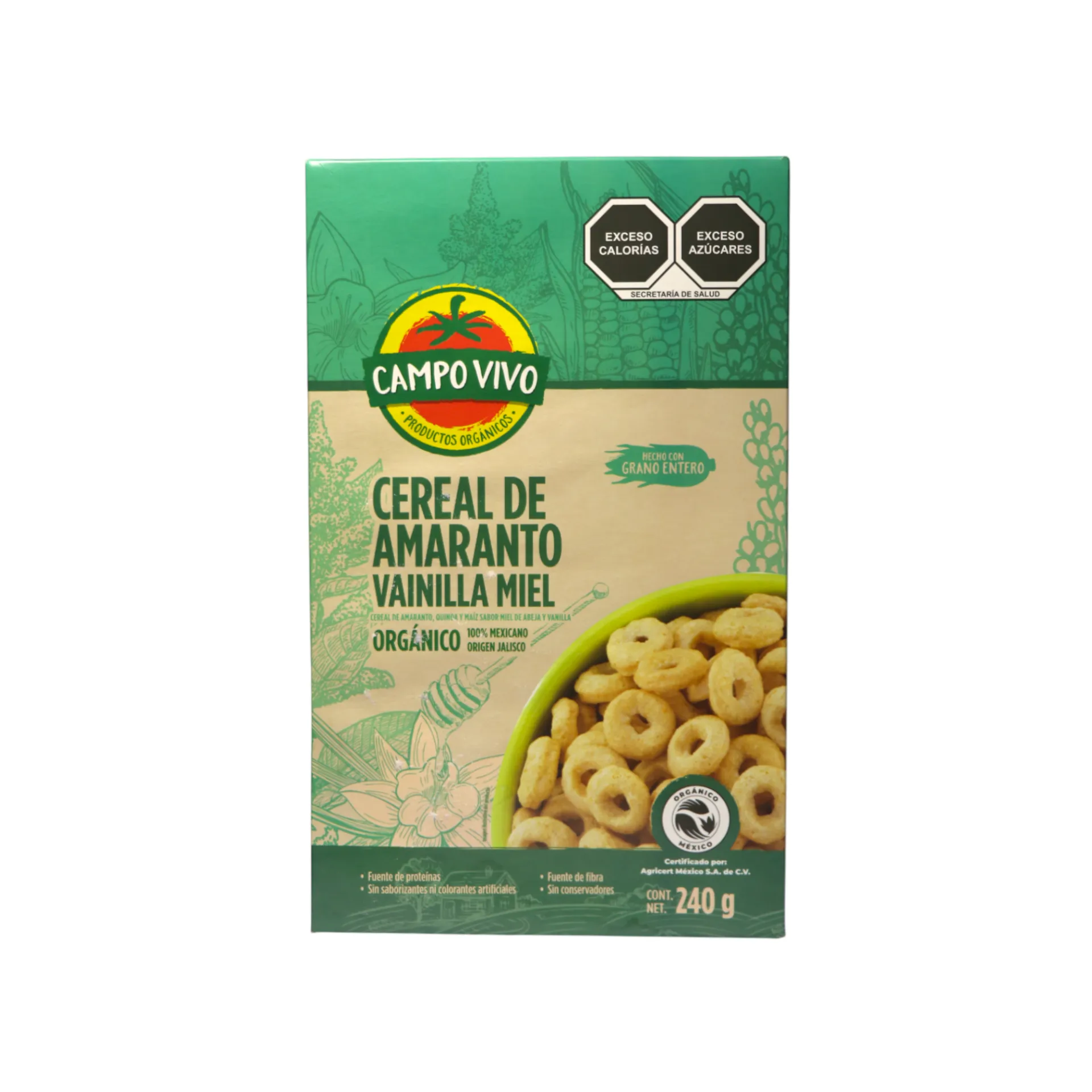 Cereal de amaranto, vainilla y miel 240gr CAMPO VIVO