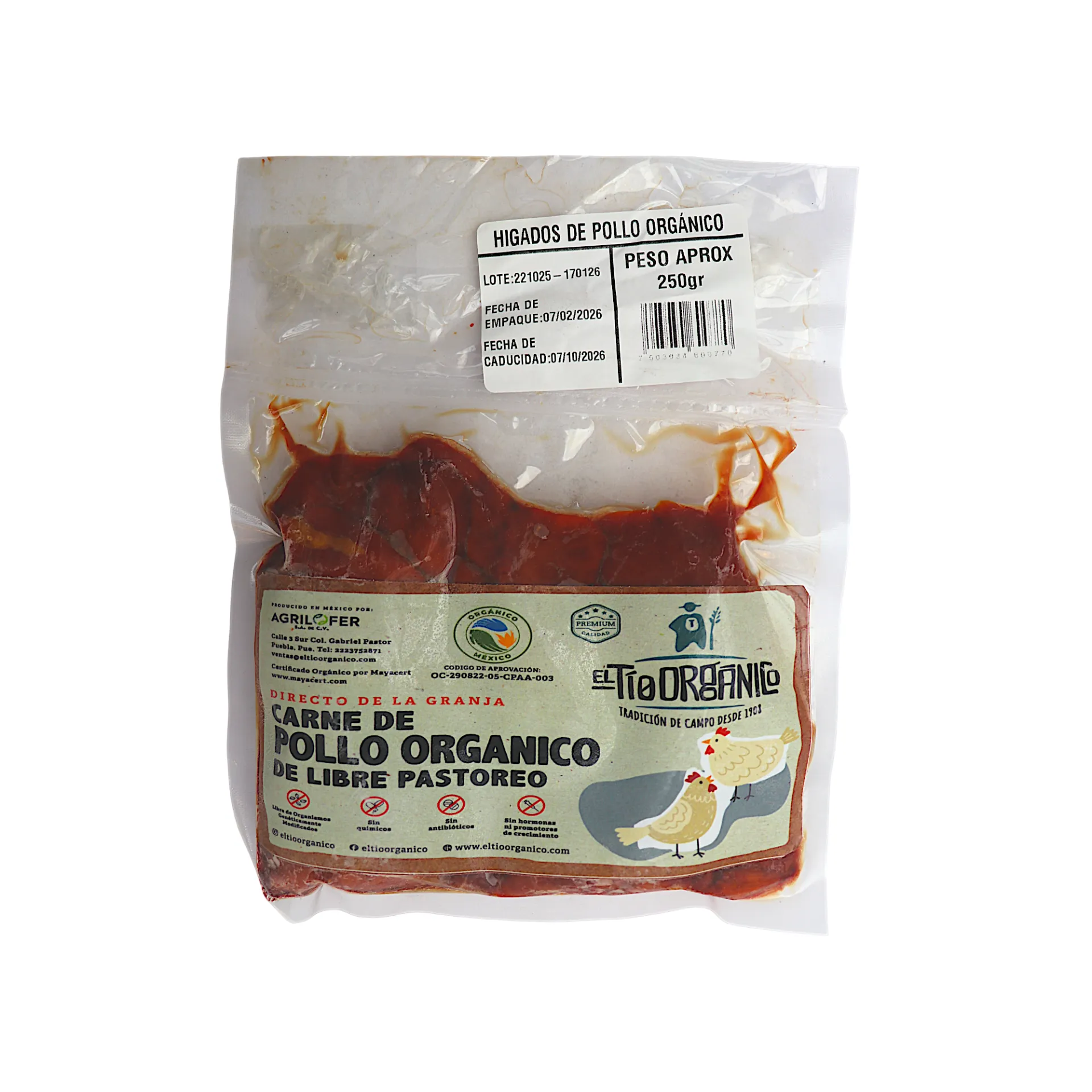Hígado de pollo pz EL TÍO ORGÁNICO