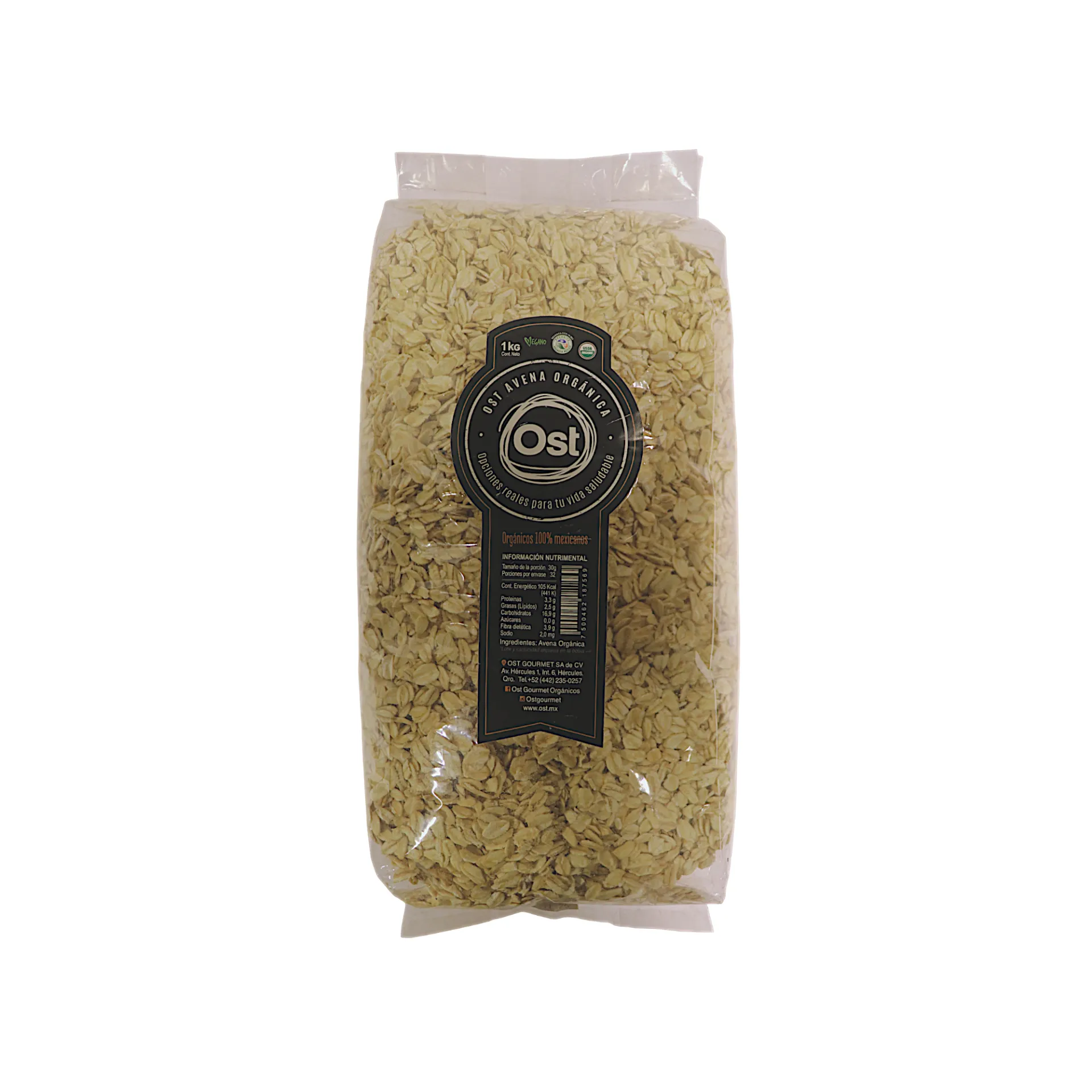 Avena orgánica rolada 1kg OST GOURMET
