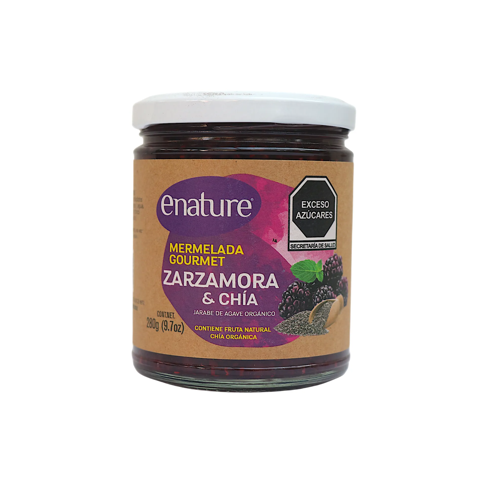 Mermelada de zarzamora y chía 280gr E-NATURE