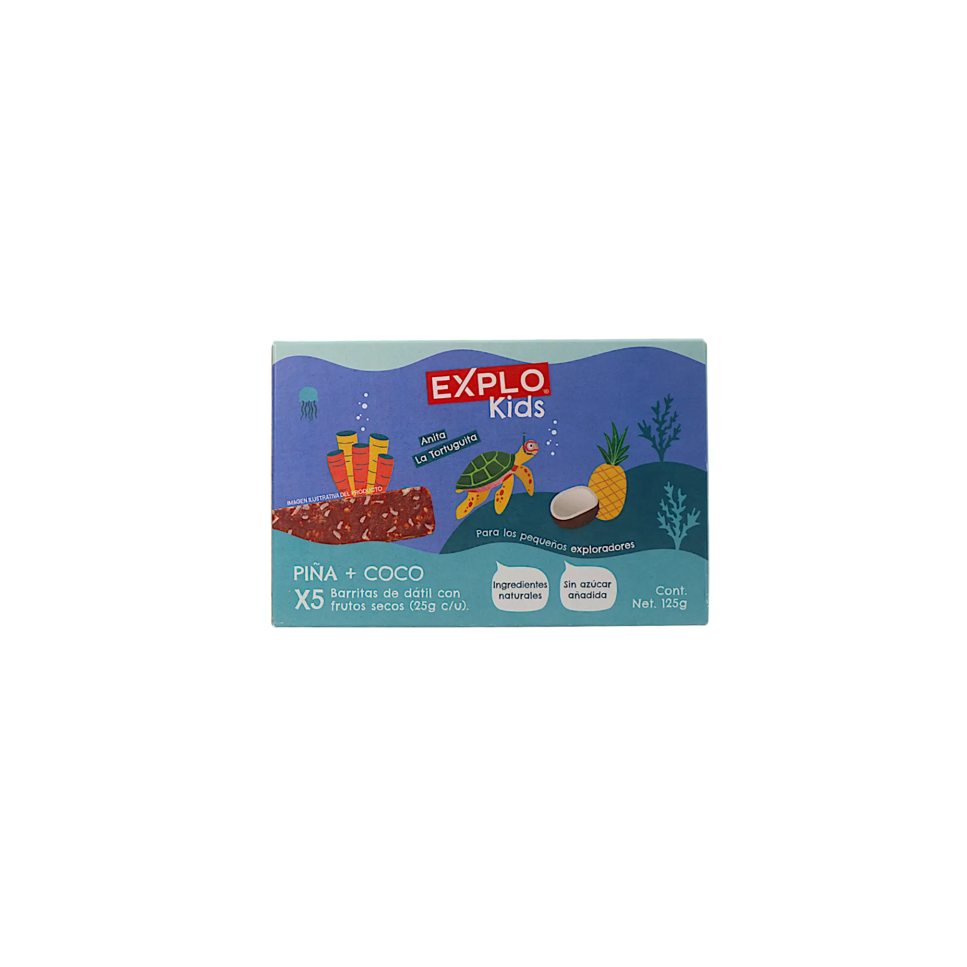 Barra de dátil con frutos secos piña + coco 125gr EXPLO KIDS