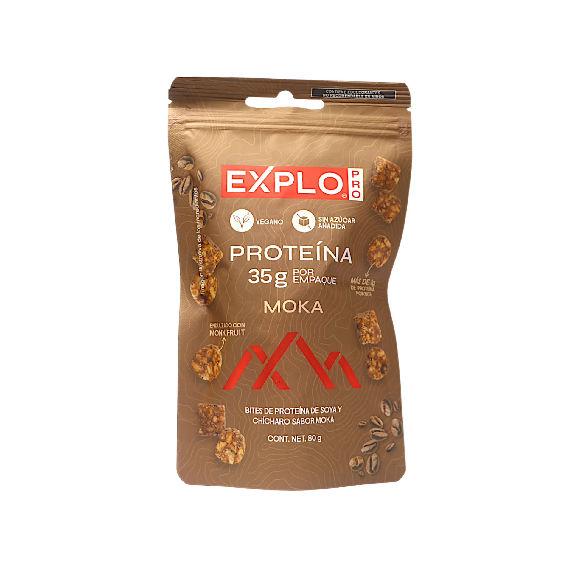 Bites de proteína de chícharo y soya sabor moka 80gr EXPLO PRO