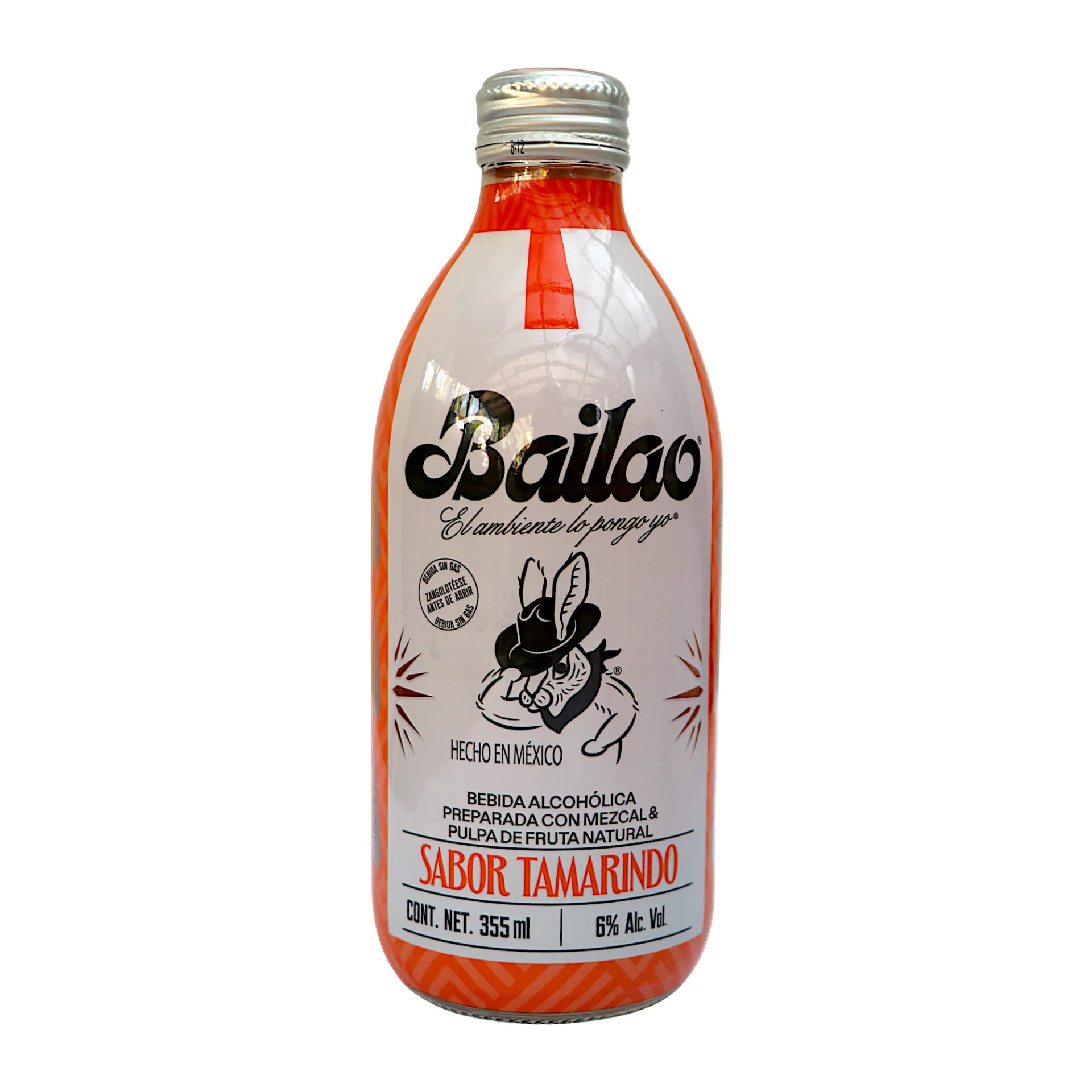 Bebida alcoholica  con mezcal y pulpa de fruta natural sabor tamarindo 355ml BAILAO
