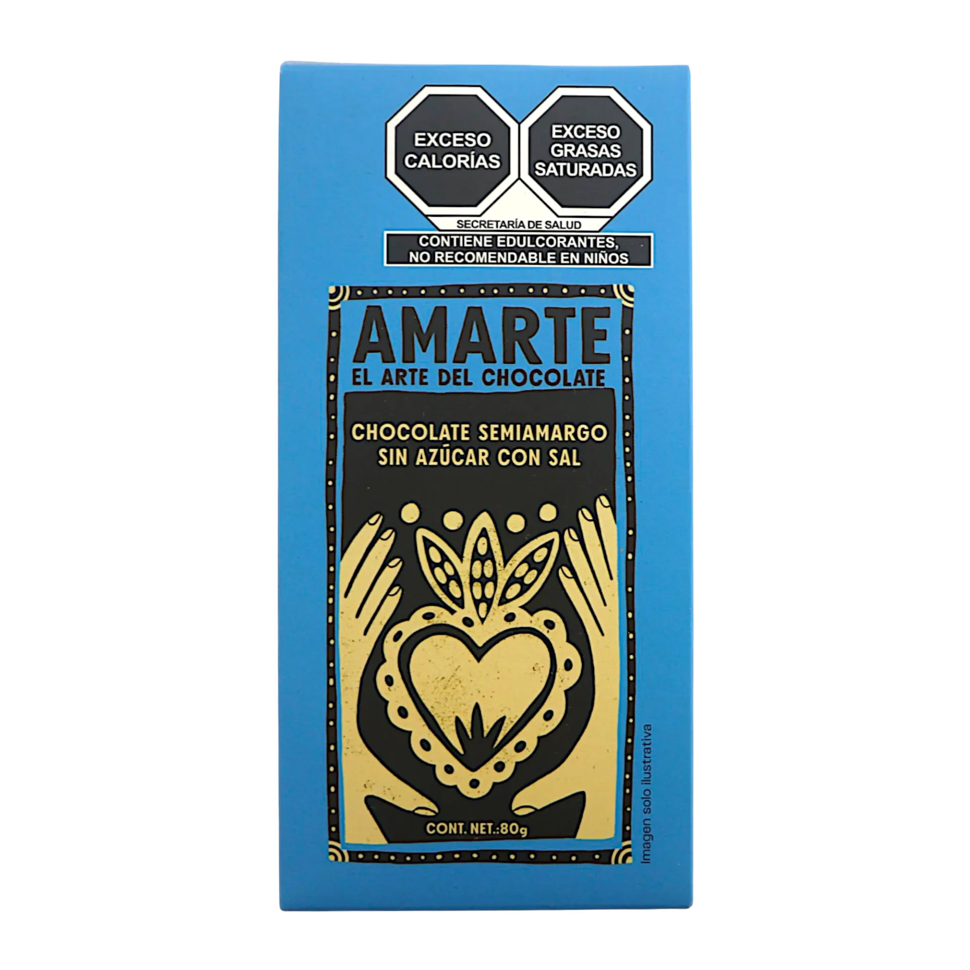 Chocolate semiamargo con sal 80gr AMARTE