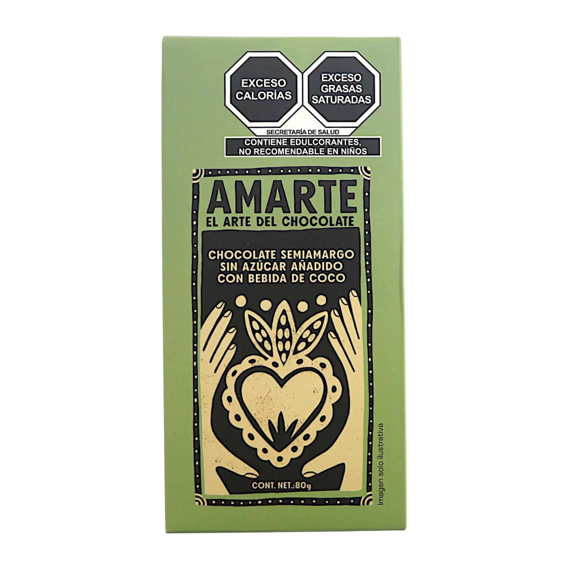 Chocolate semiamargo con bebida de coco 80gr AMARTE
