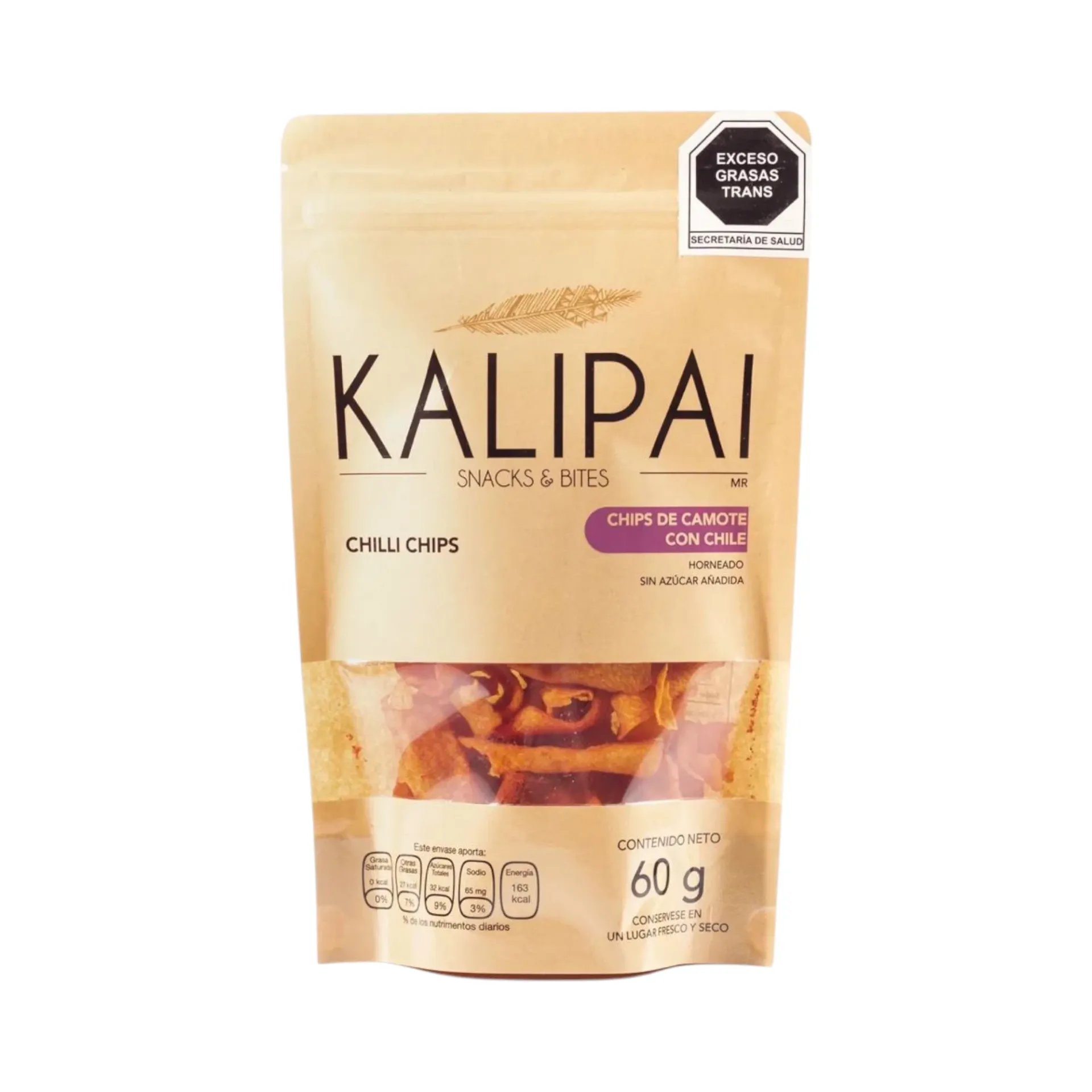 Chips de camote con chile 60gr KALIPAI