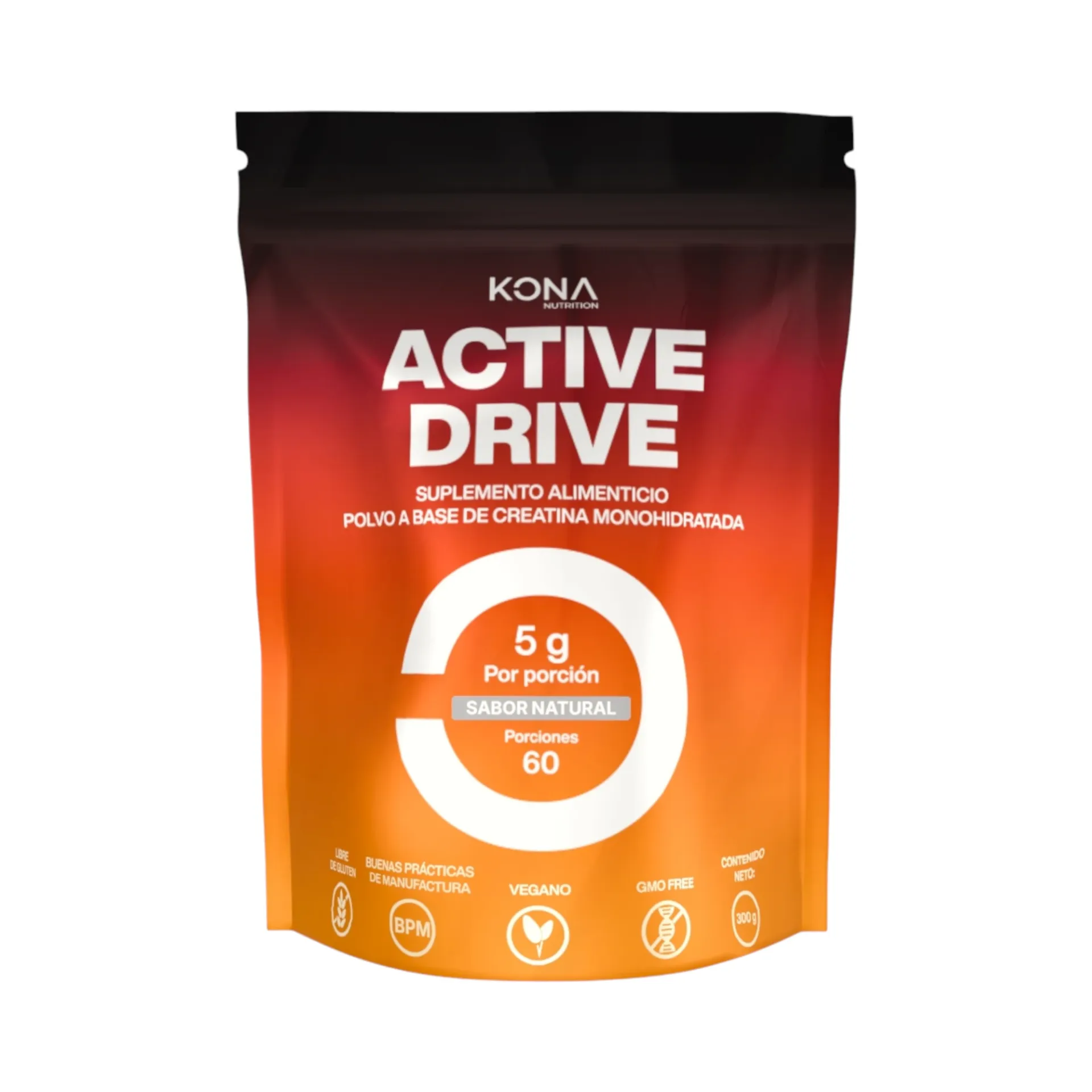 Creatina monohidratada en polvo Active Drive 300gr KONA NUTRITION